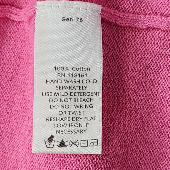 Quacker Factory Sweater Womens S Pink White Polka Dot V-Neck Buttons Preppy - Picture 7 of 10